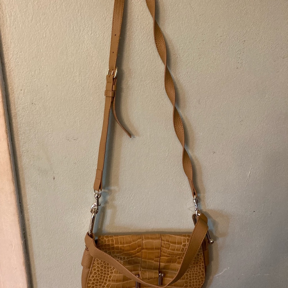 Vince Caputo  croc embossed medium leather shoulder bag - Picture 5 of 5